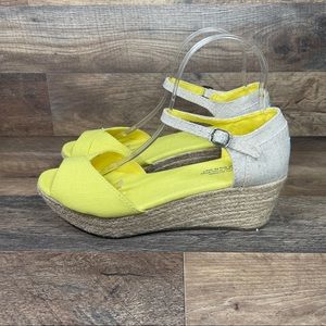 Toms Yellow Platform Wedge Sandal